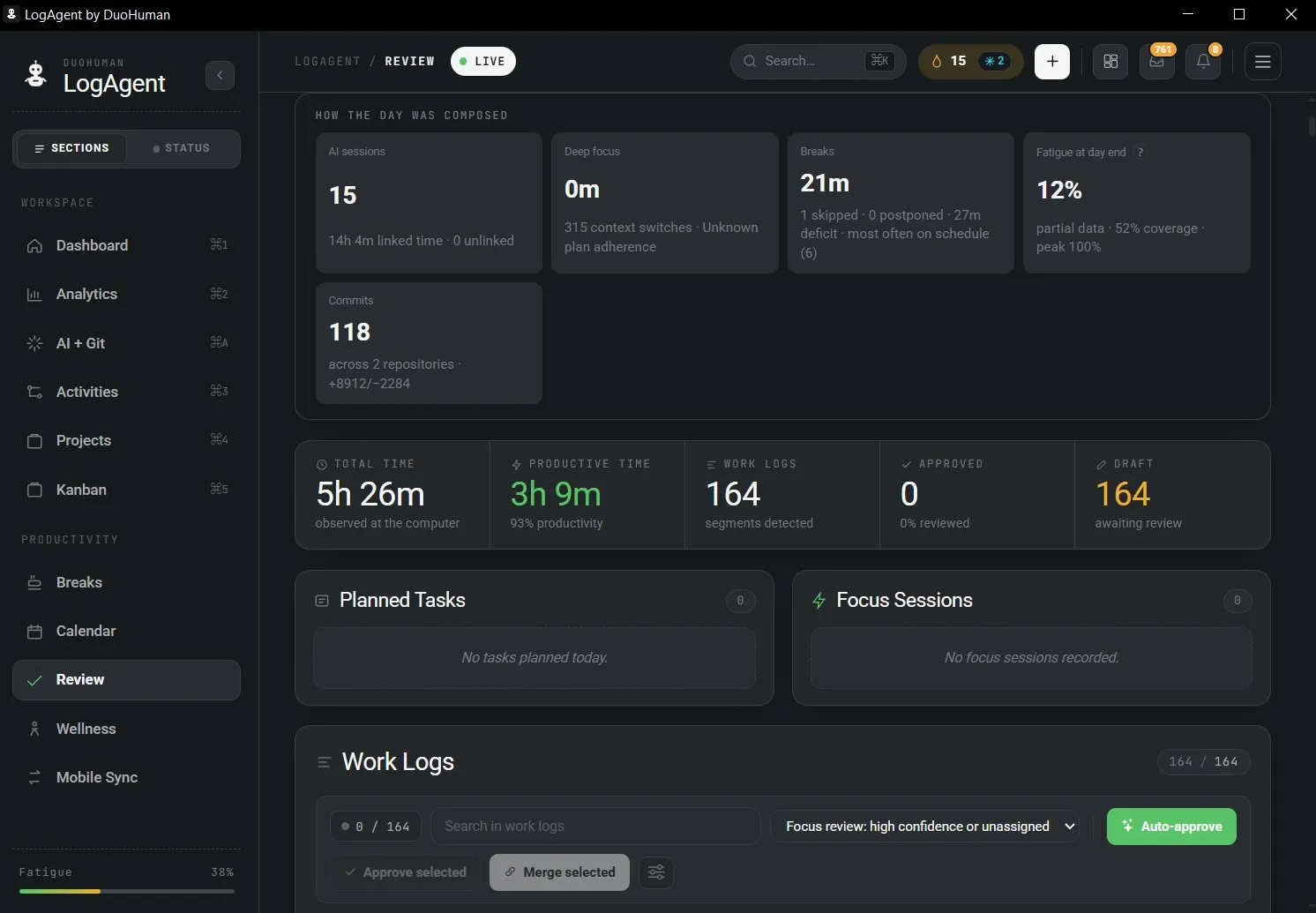 Projects, billing and invoice screen